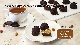 3 Ingredients Nobake Keto Crispy Dark Chocolate Candy Bites lowcarb healthy Paleo ketodessert [upl. by Senalda]