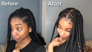 How to REFRESHRETOUCH KNOTLESS BRAIDS  No Take Down QUICK amp EASY [upl. by Lette]