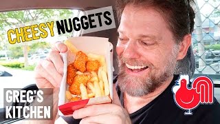 RED ROOSTER 5 CHEESY NUGGETS FOOD REVIEW  Gregs Kitchen Fast Food Friday [upl. by Parlin]