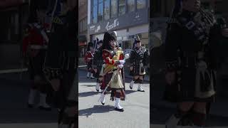 Drum Major leads Royal Regiment of Scotland freedom of Aberdeenshire march in Peterhead shorts [upl. by Felty448]