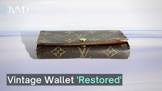 Restoration Of A 23Year Old Louis Vuitton Tresor Wallet  LV Repair [upl. by Akemak995]