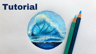 How To Draw Ocean Wave  Color Pencil Tutorial [upl. by Braunstein253]