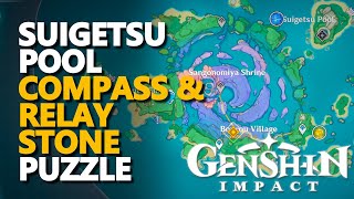 Suigetsu Pool Relay Stone Puzzle Genshin Impact Compass [upl. by Ko306]