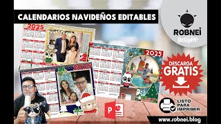 Calendarios Navideños en Horizontal Editables en Powerpoint [upl. by Fisch]