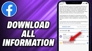 How To Download All Facebook Information 2024  Quick Help [upl. by Imaj]