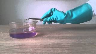 Chemie Experiment 22  Natrium und Wasser 2 mit Phenolphtalein [upl. by Atlante]