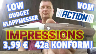 ✔399 € KLAPPMESSER vom Action Markt Low Budget Folder Froyak Taschenmesser  Action Meckenheim [upl. by Drofiar]