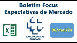 RELATÓRIO FOCUS  BACEN  06mai24 [upl. by Elleoj]