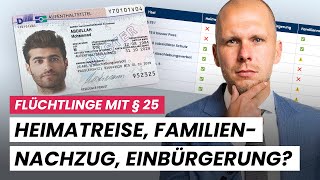 Flüchtlinge mit § 25 AufenthG Heimatreise Familiennachzug Einbürgerung erlaubt [upl. by Leryt]