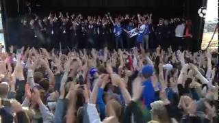 ICELAND SOCCER TEAM DOES THE VIKING CLAP  BACK HOME [upl. by Auqinaj]