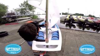 How to rig an Optimist 3 Halyard amp sprit OPTIMAX MK34 instruction video [upl. by Eciral]