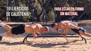 10 ejercicios de calistenia por niveles para estar en forma sin material [upl. by Yeblehs945]