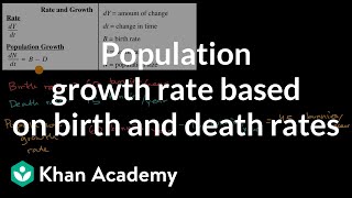 Population growth rate based on birth and death rates  Ecology  AP Biology  Khan Academy [upl. by Anuahs617]