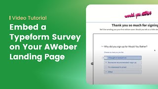 How to embed a Typeform Survey on a landing page [upl. by Einaffyt]