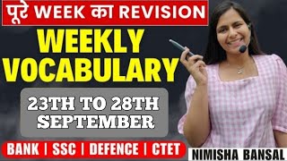 Vocabulary Weekly Revision  23TH TO 28TH September  The Hindu Editorial  Nimisha Bansal Maam [upl. by Fanya]