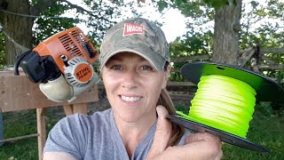 How I Restring our Weed Eater STIHL Bump Action Model FS 90R [upl. by Carrington]