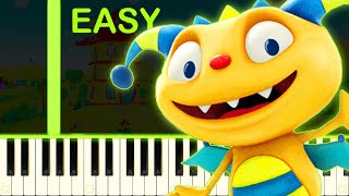 HENRY HUGGLEMONSTER THEME  EASY Piano Tutorial [upl. by Randolf]