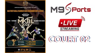 MATHSYARAJ KARNATAKA BADMINTON LEAGUE2024  COURT 2  DAY2 AJJARKAD BADMINTON INDOR STADIUMUDUPI [upl. by Amahcen]