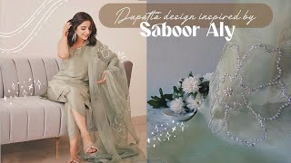 Eid special Saboor Aly inspired dupatta design 🤍✨ [upl. by Jordanna560]