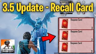 35 Update Recall Card Location  Pubg 35 Update Recall Card  Pubg New Event Recall Card System [upl. by Litnahs]