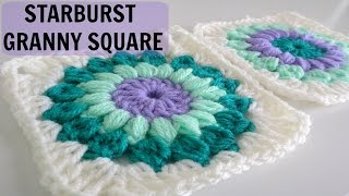 How to Crochet a Starburst Granny Square [upl. by Aneeuqahs]