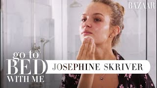 Josephine Skrivers Nighttime Skincare Routine  Go To Bed With Me  Harpers BAZAAR [upl. by Leinoto]