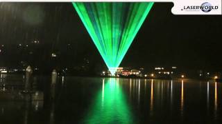 Laser show demonstration over a lake somewhere in Bavaria  Laserworld [upl. by Enriqueta]