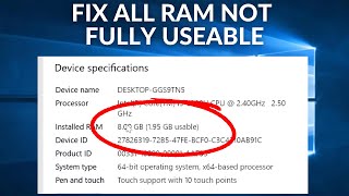 Fix All RAM Not Fully Usable in Windows 11  10  8  7  How To Make Installed ram full usable [upl. by Enilesoj]