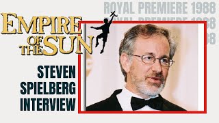 Steven Spielberg Interview 1988 rare  London Premiere of Empire of the Sun [upl. by Ateekram]