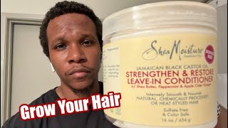 Shea Moisture Strengthen amp Restore Leave In Conditioner Review How To Grow Your Hair Out Naturally [upl. by Sucram]