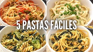 5 Pastas Fáciles Saludables y Sabrosonas 🍝  VIDA VEGANA [upl. by Feenah]