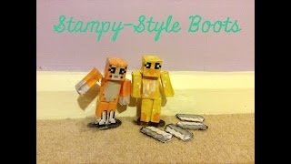 Minecraft StopMotion StampyStyle Boots for Stampy and Sqaishey [upl. by Annaiel]