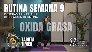 REGULA TUS HORMONAS RUTINA DE OXIDACIÓN DE GRASA ENTRENAMIENTO EN CASA O GYM 12 MINUTOS SEMANA 9 [upl. by Romine]