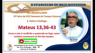 O Evangelho de hoje refletido dia 30 de julho de 2024 3º Feira da XVII semana do Tempo Comum [upl. by Haag355]