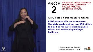 Proposition 2 Quick Reference Guide ASL  November 5 2024 California General Election [upl. by Aicel295]