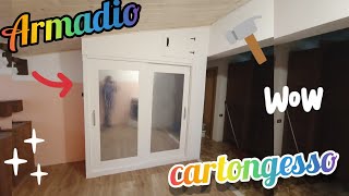 Armadio fai da te in cartongesso e su misura  plasterboard cabinet [upl. by Inod189]