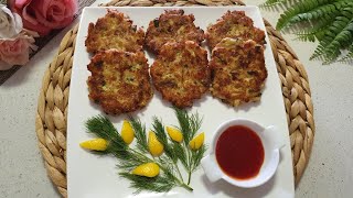 Chicken fritters  cheesy chicken fritters  kitchenBasket [upl. by Nahoj]