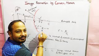 Image formation by Convex Mirror in different positions of object [upl. by Ilsel]