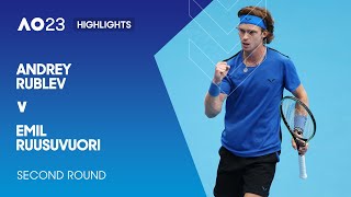 Andrey Rublev v Emil Ruusuvuori Highlights  Australian Open 2023 Second Round [upl. by Waldo]