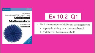 Additional Mathematics IGCSE and O level Chapter 10  Permutations and Combinations Ex 102 Q1 [upl. by Aglo]