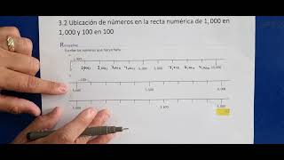 32 Ubicación de números en la recta numérica de 1000 en 1000 y 100 en 100 [upl. by Saxen]