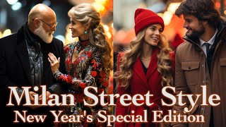 Milans New Years Eve Street Fashion and Gift Hunt 🌟🛍️🥂 Midnight Italian Style in Milan [upl. by Ecnerual]