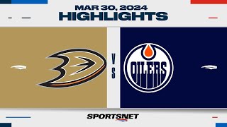 NHL Highlights  Ducks vs Oilers  March 30 2024 [upl. by Oletha]