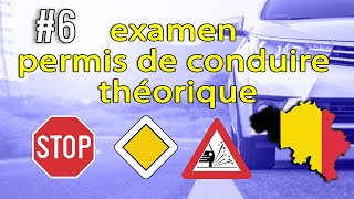 2023 examen théorique permis de conduire Belgique ✅ 50 Questions examen code de la route test BE 6 [upl. by Giles]