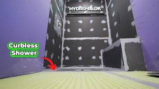 Curbless Shower BUILD Highlights  HydroBlok [upl. by Sankey]