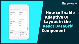 How to Enable Adaptive UI Layout in the React DataGrid Component [upl. by Taddeusz]