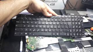 TROCA DO TECLADO P NOTEBOOK ASUS S550 S550CA S500CB Z550S A55V COM Ç [upl. by Cissiee]