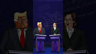 Did Trump get a tongue lashing eletion2024 harris uselection animation politicalcartoons [upl. by Atnauqal]