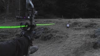 Shooting carbon arrows with lighted nocks from a compound bow [upl. by Adnilg711]