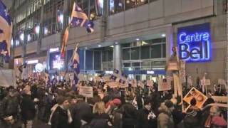 Manifestation contre lunilinguisme anglais chez les Canadiens de Montréal  7 janvier 2012 [upl. by Bloch]